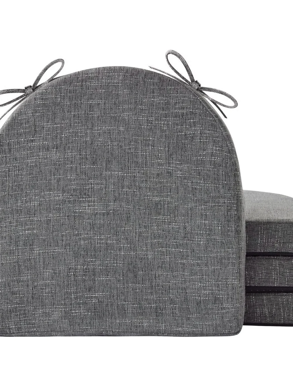 Open Box  Chair Cushions Set of 4 Gray Tie  Non-Slip Comfort Foam 16x16x2